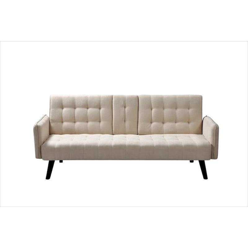 Canapé futon convertible capitonné