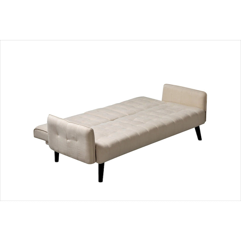 Canapé futon convertible capitonné