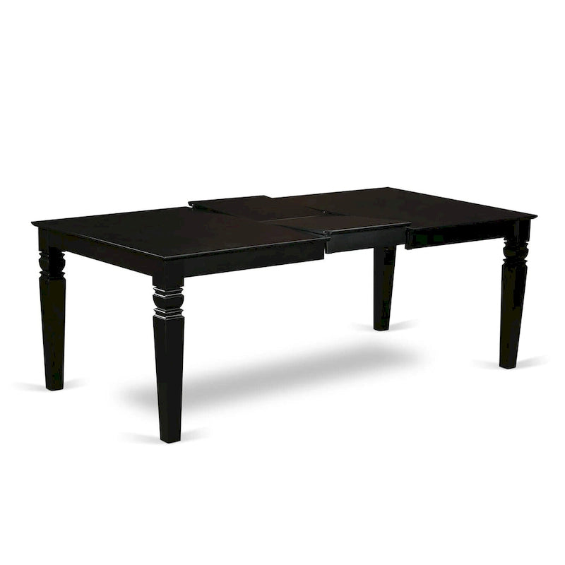 Ensemble de salle à manger en bois avec chaises Parson en tissu de lin