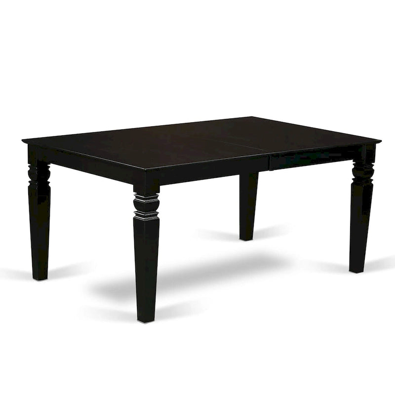 Ensemble de salle à manger en bois avec chaises Parson en tissu de lin