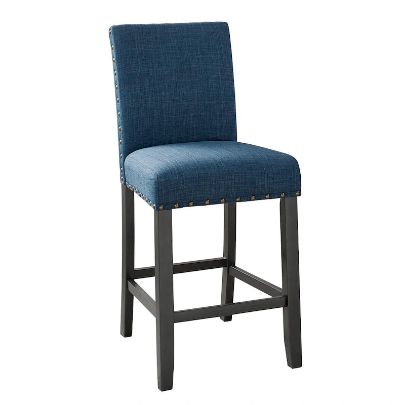 Chaises de comptoir avec assise rembourrée et repose-pieds, lot de 2