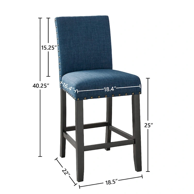 Chaises de comptoir avec assise rembourrée et repose-pieds, lot de 2