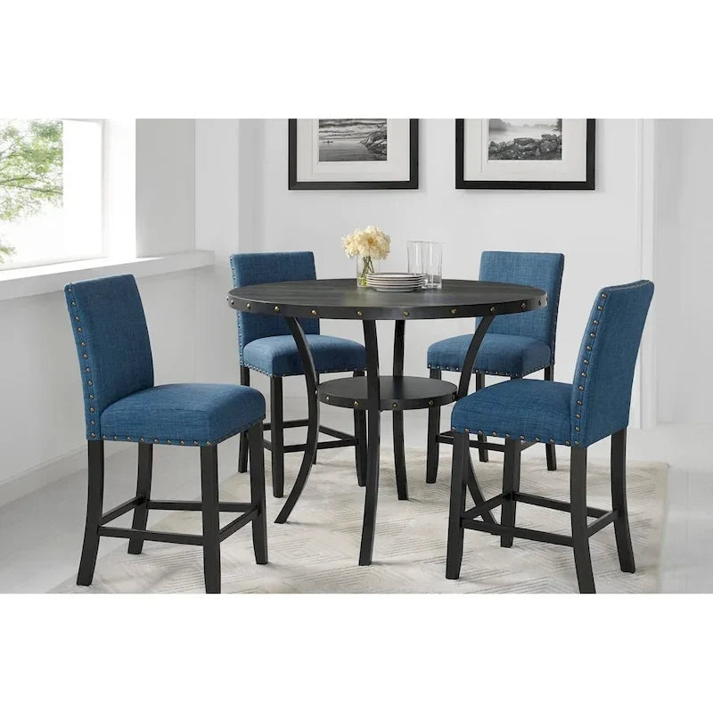 Chaises de comptoir avec assise rembourrée et repose-pieds, lot de 2