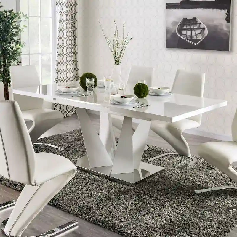  Jola ModernWhite 78-inch Expandable Dining Table
