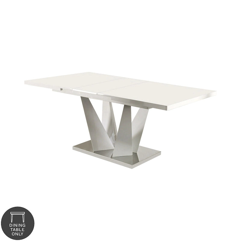 Table à manger extensible blanche, 78 pouces