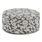 Pouf de cocktail rond en chenille ivoire transitoire marron