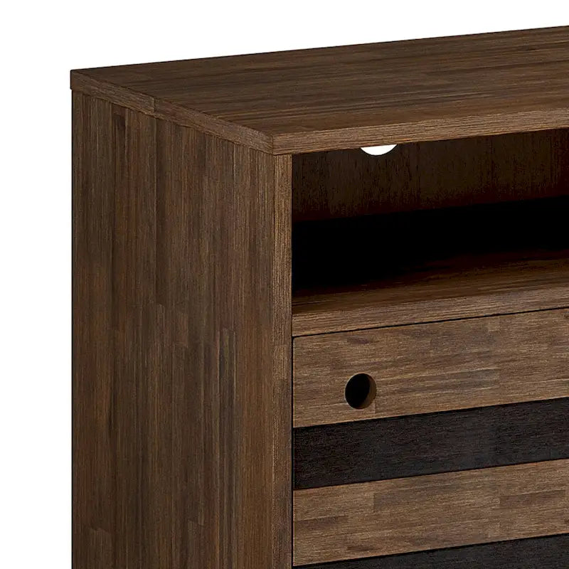 Meuble TV/média Mid-Century en bois d'acacia massif de 54 pouces