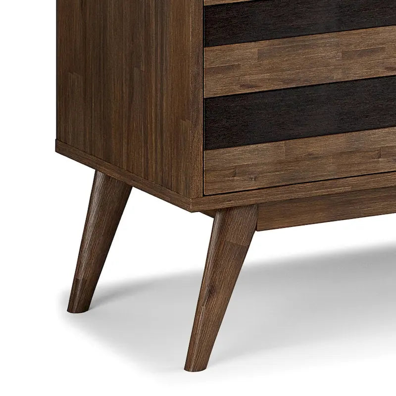 Meuble TV/média Mid-Century en bois d'acacia massif de 54 pouces