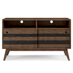 Meuble TV/média Mid-Century en bois d'acacia massif de 54 pouces