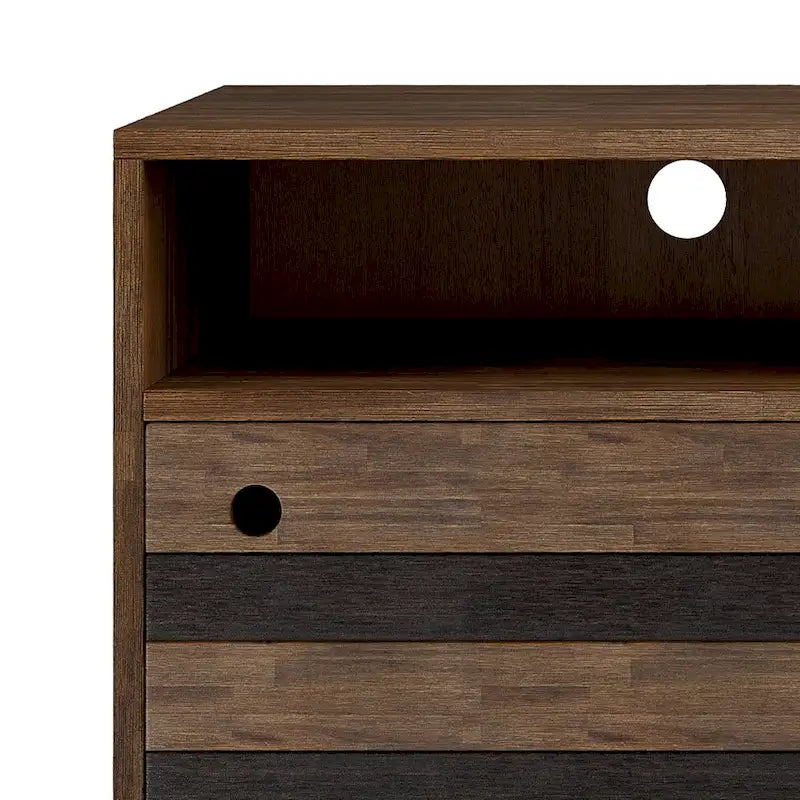 Meuble TV/média Mid-Century en bois d'acacia massif de 54 pouces