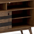 Meuble TV/média Mid-Century en bois d'acacia massif de 54 pouces