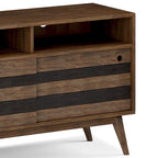 Meuble TV/média Mid-Century en bois d'acacia massif de 54 pouces