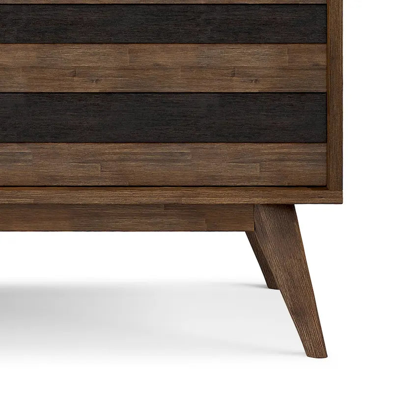 Meuble TV/média Mid-Century en bois d'acacia massif de 54 pouces