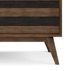 Meuble TV/média Mid-Century en bois d'acacia massif de 54 pouces