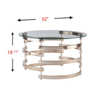 Table basse ronde moderne Grant avec plateau en verre