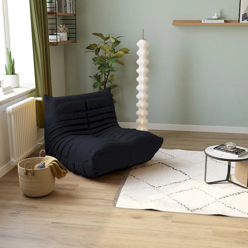 Canapé de sol en tissu Teddy, style pouf