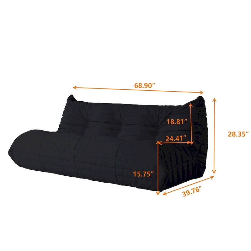 Canapé de sol en tissu Teddy, style pouf