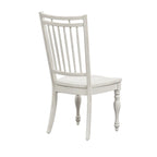 Ensemble table à pieds 6 pièces en écorce vieillie blanc antique, option 6