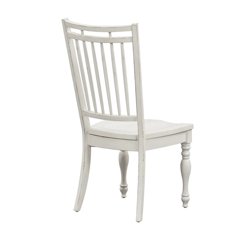 Ensemble table à pieds 6 pièces en écorce vieillie blanc antique, option 6