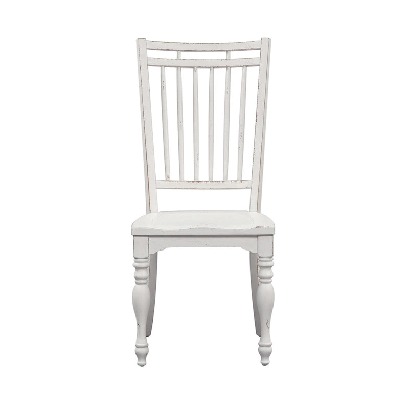 Ensemble table à pieds 6 pièces en écorce vieillie blanc antique, option 6