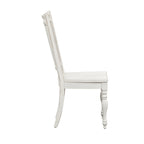 Ensemble table à pieds 6 pièces en écorce vieillie blanc antique, option 6