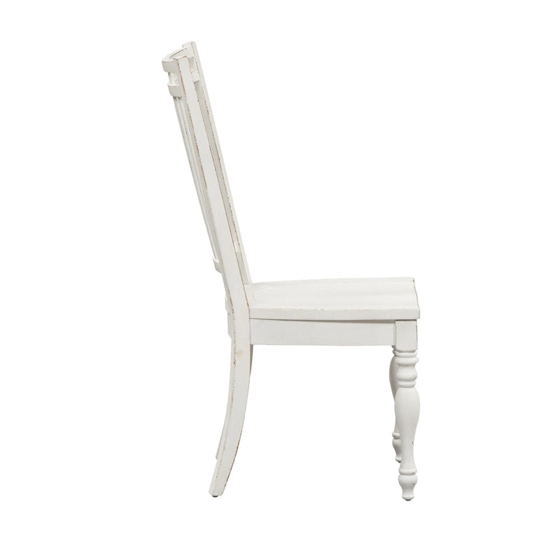 Ensemble table à pieds 6 pièces en écorce vieillie blanc antique, option 6