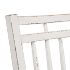 Ensemble table à pieds 6 pièces en écorce vieillie blanc antique, option 6