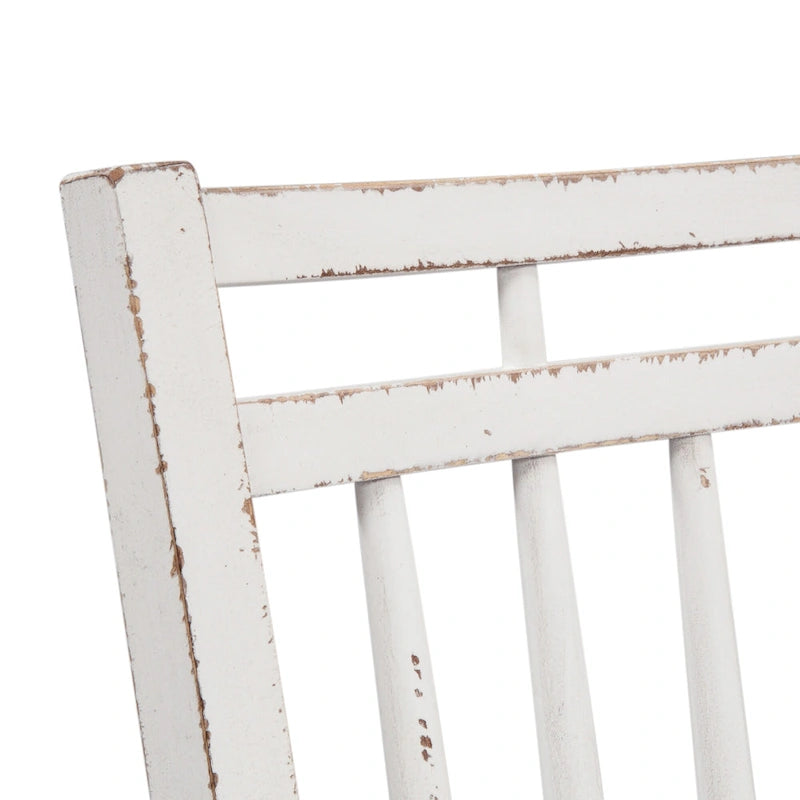 Ensemble table à pieds 6 pièces en écorce vieillie blanc antique, option 6