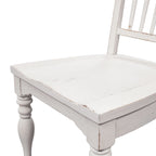 Ensemble table à pieds 6 pièces en écorce vieillie blanc antique, option 6