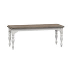 Ensemble table à pieds 6 pièces en écorce vieillie blanc antique, option 6