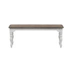 Ensemble table à pieds 6 pièces en écorce vieillie blanc antique, option 6