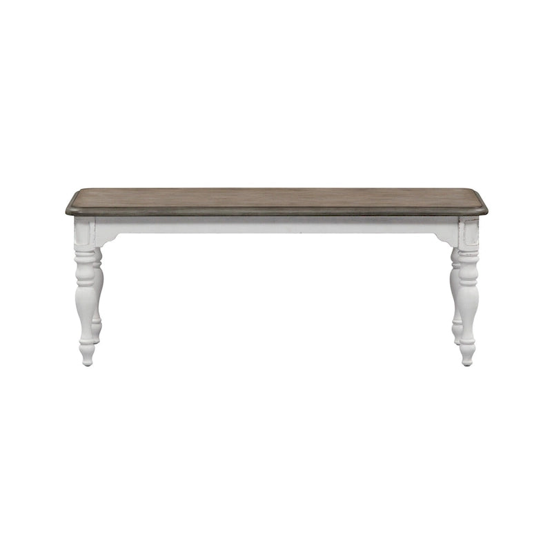 Ensemble table à pieds 6 pièces en écorce vieillie blanc antique, option 6