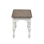 Ensemble table à pieds 6 pièces en écorce vieillie blanc antique, option 6