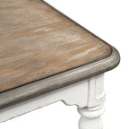 Ensemble table à pieds 6 pièces en écorce vieillie blanc antique, option 6
