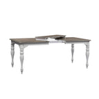 Ensemble table à pieds 6 pièces en écorce vieillie blanc antique, option 6