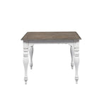 Ensemble table à pieds 6 pièces en écorce vieillie blanc antique, option 6
