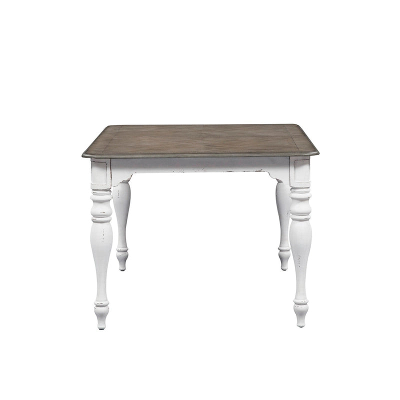 Ensemble table à pieds 6 pièces en écorce vieillie blanc antique, option 6