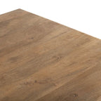 Table à manger rectangulaire en bois de manguier massif, finition chêne antique