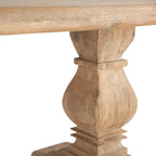 Table à manger rectangulaire en bois de manguier massif, finition chêne antique