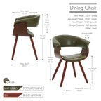 Chaise de salle à manger Zelda en similicuir d'inspiration mi-siècle avec pieds en bois