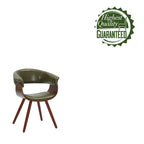 Chaise de salle à manger Zelda en similicuir d'inspiration mi-siècle avec pieds en bois
