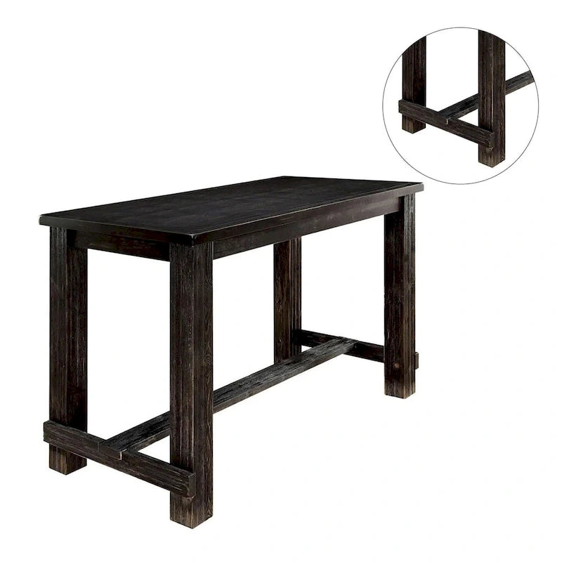 Table de bar rectangulaire en bois rustique