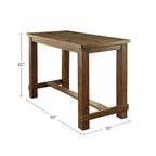 Table de bar rectangulaire en bois rustique