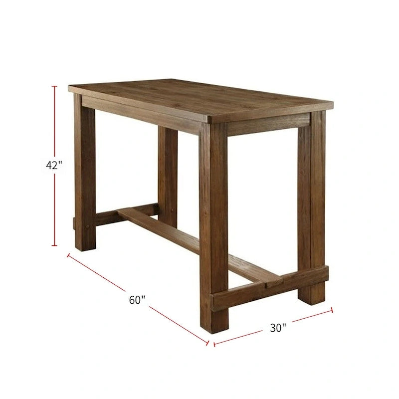 Table de bar rectangulaire en bois rustique