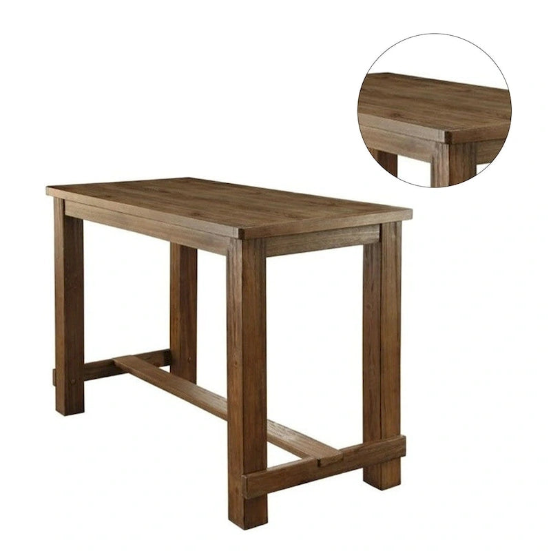 Table de bar rectangulaire en bois rustique