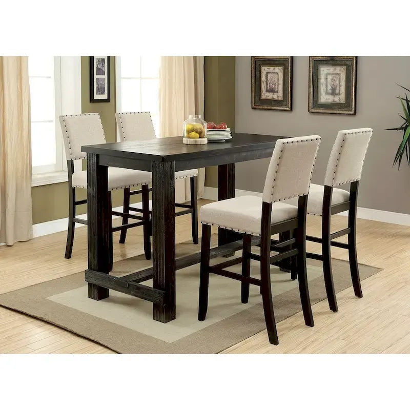 Table de bar rectangulaire en bois rustique