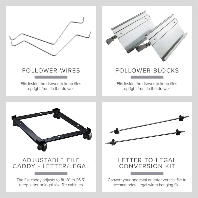 Classeur vertical commercial profond à 4 tiroirs format lettre de 25 pouces