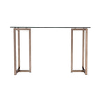 Bureau en verre et métal finition champagne
