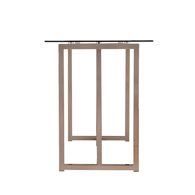 Bureau en verre et métal finition champagne