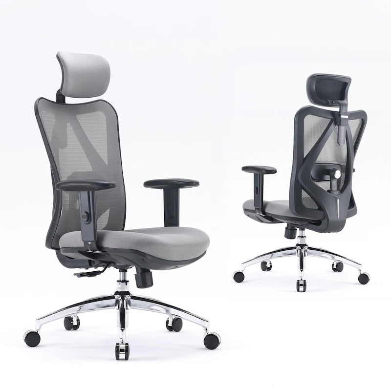 Chaise de bureau ergonomique à dossier haut avec soutien lombaire réglable, noire